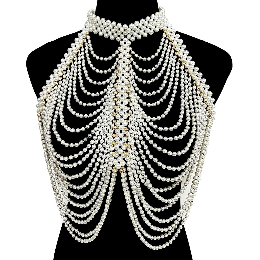 Draped Pearl Body Chain Necklace