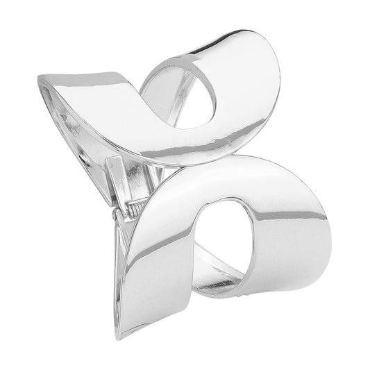 Wide Geometric Metal Hinged Bangle Bracelet