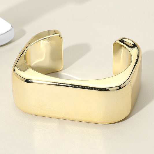 Chunky Metal Square Cuff Bracelet