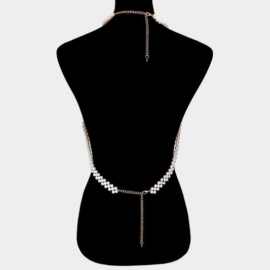 Draped Pearl Body Chain Necklace