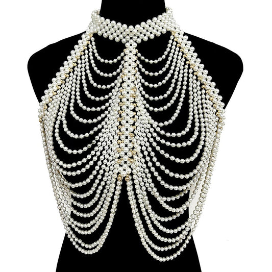 Draped Pearl Body Chain Necklace